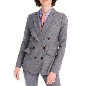 J. Crew Gray Double-Breasted Wool Blazer
